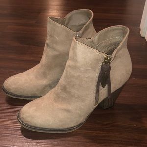 Taupe/Gray Suede Booties